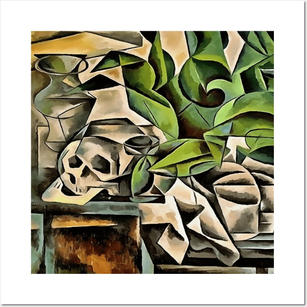 Still life with Cranium Geometric Vanitas Art Wall Art by taiche